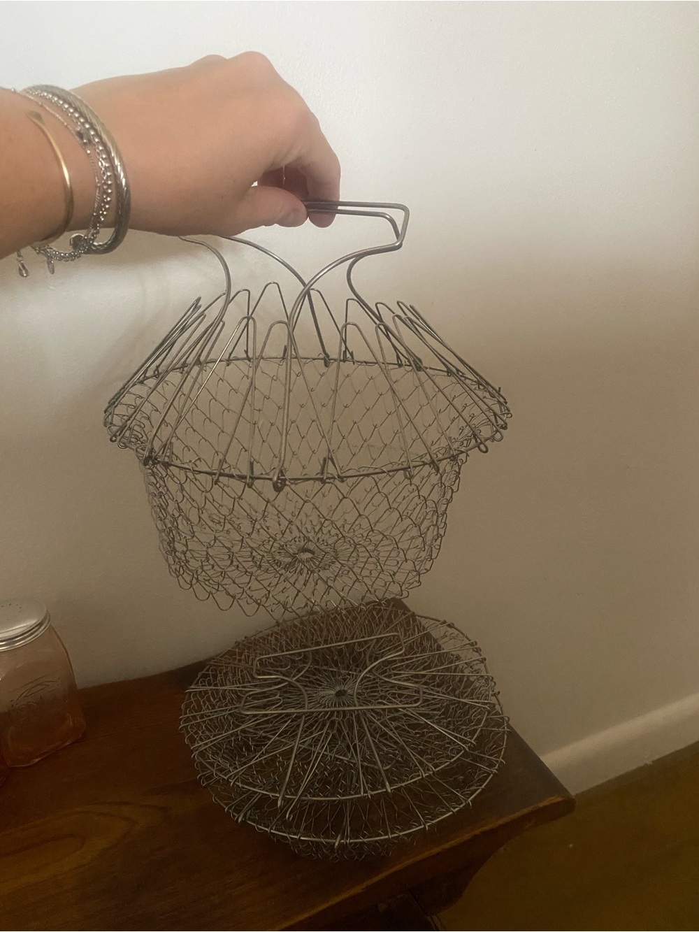 Set of 3 Vintage Collapsable Wire Baskets